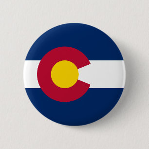 Chapa Redonda De 5 Cm Bandera del estado de Colorado