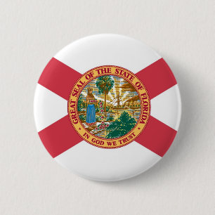 Chapa Redonda De 5 Cm Bandera del estado de la Florida