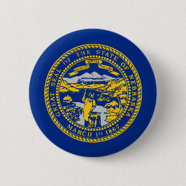 Chapa Redonda De 5 Cm Bandera del estado de Nebraska