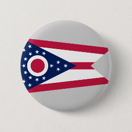 Chapa Redonda De 5 Cm Bandera del Estado de Ohio