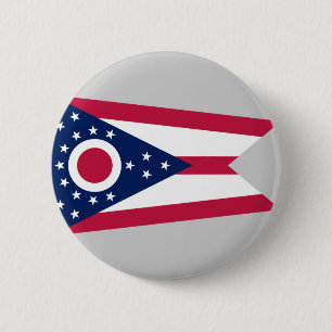 Chapa Redonda De 5 Cm Bandera del Estado de Ohio