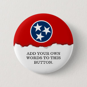 Chapa Redonda De 5 Cm Bandera del estado de Tennessee