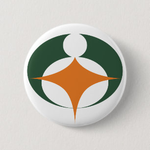 Chapa Redonda De 5 Cm Bandera del Koga, Shiga, Japón