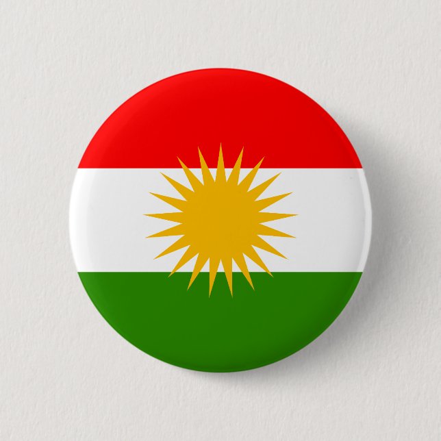 Chapa Redonda De 5 Cm Bandera del Kurdistan (Anverso)