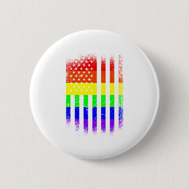 Chapa Redonda De 5 Cm bandera del orgullo americano arco iris lgbt (Anverso)