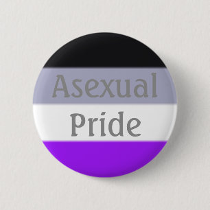 Chapa Redonda De 5 Cm Bandera del Orgullo Asexual de Caída (Texto)