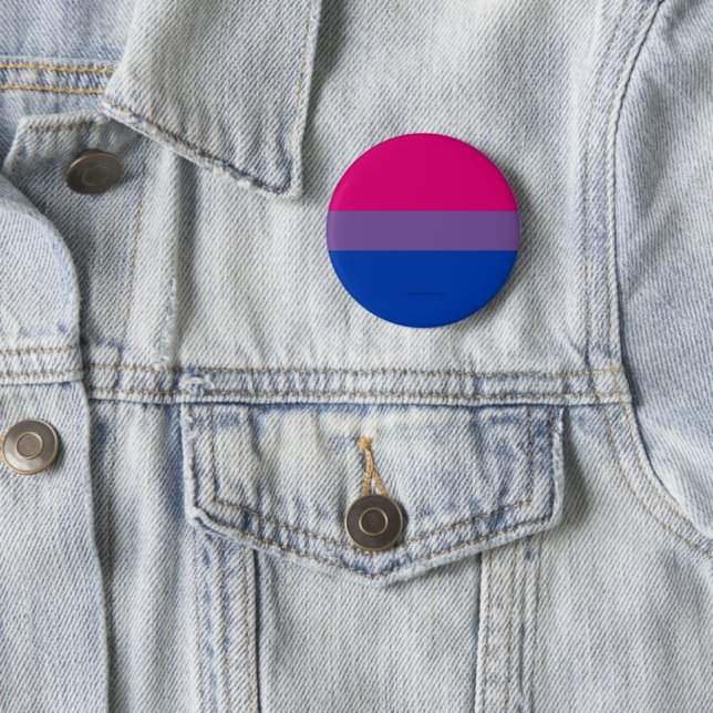 Chapa Redonda De 5 Cm Bandera del Orgullo Bisexual de SlipperyJoe lavand (In situ)
