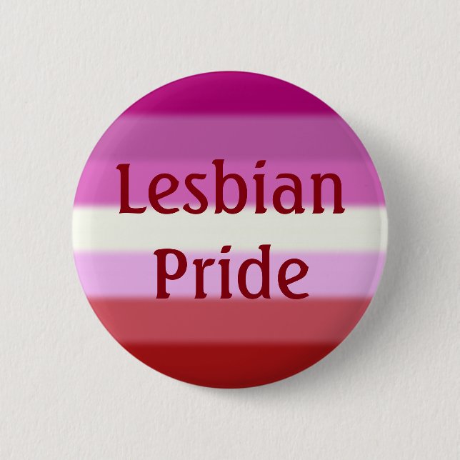 Chapa Redonda De 5 Cm Bandera del Orgullo de Lesbianas Caídas (Texto) (Anverso)