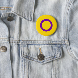 Chapa Redonda De 5 Cm Bandera del orgullo intersexual de SlipperyJoe's f
