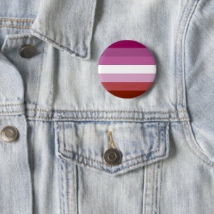 Chapa Redonda De 5 Cm bandera del orgullo lésbico femenino de SlipperyJo