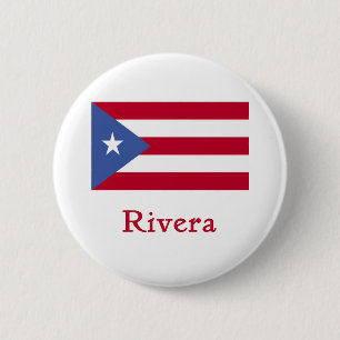 Chapa Redonda De 5 Cm Bandera del puertorriqueño de Rivera