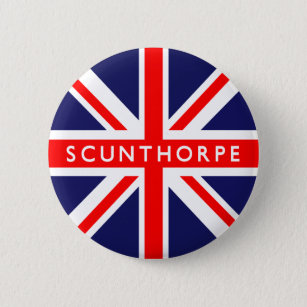Chapa Redonda De 5 Cm Bandera del Reino Unido de Scunthorpe