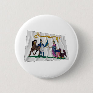 Chapa Redonda De 5 Cm Bandera del salvavidas de Washington