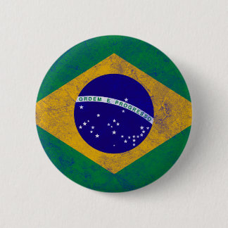 Chapa Redonda De 5 Cm Bandera del vintage del Brasil