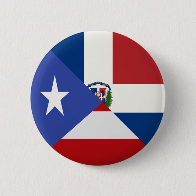 Chapa Redonda De 5 Cm Bandera dominicana de Puerto Rico | PR República D (Anverso)