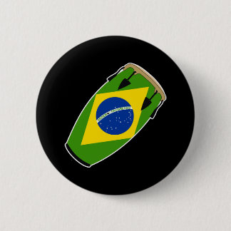 Chapa Redonda De 5 Cm Bandera el Brasil del Conga
