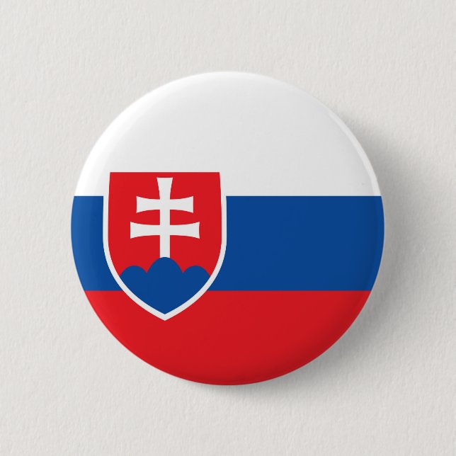Chapa Redonda De 5 Cm Bandera eslovaca (Anverso)