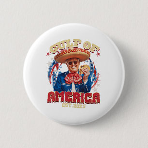 Chapa Redonda De 5 Cm Bandera Estadounidense 2025 Del Golfo Retro De Est