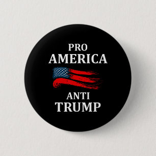 Chapa Redonda De 5 Cm Bandera estadounidense anti Trump 2024