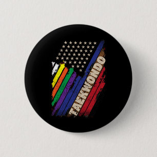 Chapa Redonda De 5 Cm Bandera estadounidense Colores de cinturón negro b