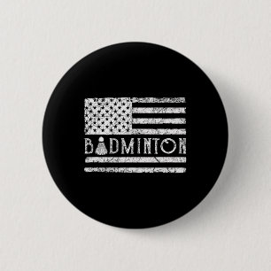 Chapa Redonda De 5 Cm Bandera Estadounidense de Badminton organiza graci