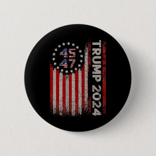 Chapa Redonda De 5 Cm Bandera estadounidense de Trump 2024