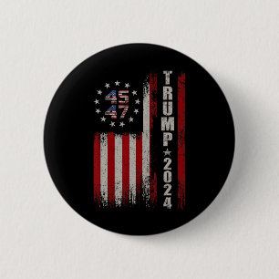 Chapa Redonda De 5 Cm Bandera estadounidense de Trump 2024