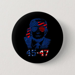 Chapa Redonda De 5 Cm Bandera estadounidense de Trump 2024