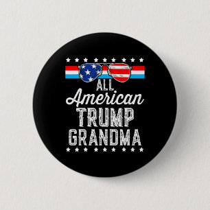 Chapa Redonda De 5 Cm Bandera estadounidense de Trump, abuela estadounid