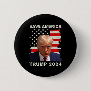 Chapa Redonda De 5 Cm Bandera estadounidense de Trump Free Shot 2024