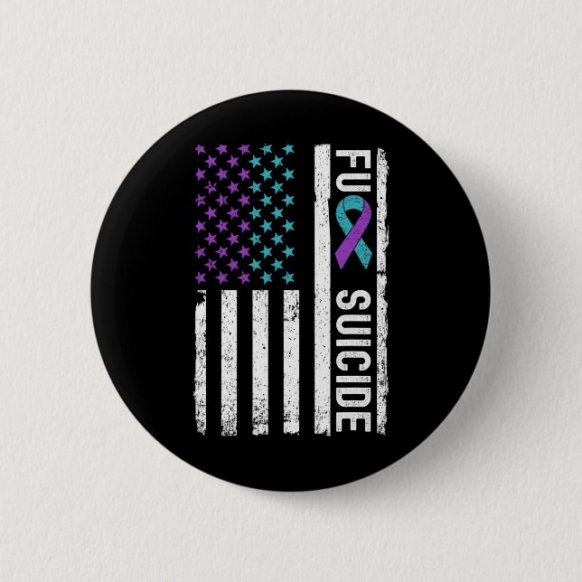 Chapa Redonda De 5 Cm Bandera estadounidense en la Semana de la Prevenci (Anverso)