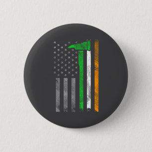 Chapa Redonda De 5 Cm Bandera estadounidense irlandés americano Bombero