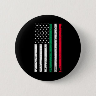 Chapa Redonda De 5 Cm Bandera Estadounidense Orgullo Italiano Estadounid