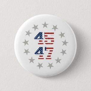 Chapa Redonda De 5 Cm Bandera estadounidense Trump Daddle lleva de vuelt