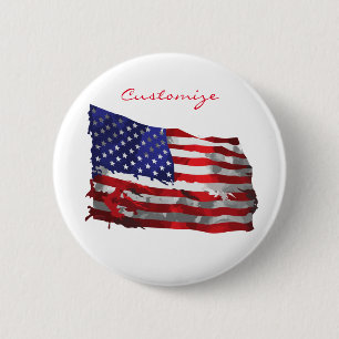 Chapa Redonda De 5 Cm Bandera estadounidense vintage Thunder_Cove