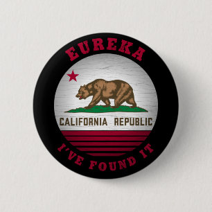 CHAPA REDONDA DE 5 CM BANDERA ESTATAL CALIFORNIA EUREKA