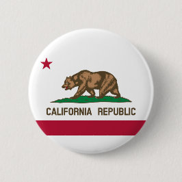 Chapa Redonda De 5 Cm Bandera estatal de California