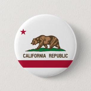 Chapa Redonda De 5 Cm Bandera estatal de California