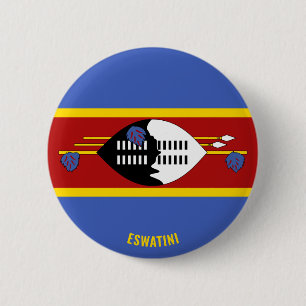Chapa Redonda De 5 Cm Bandera Eswatini Encantadora Patriótica