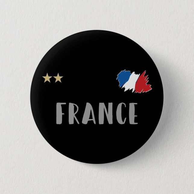 Chapa Redonda De 5 Cm Bandera francesa de la camiseta de hinchas de fútb (Anverso)