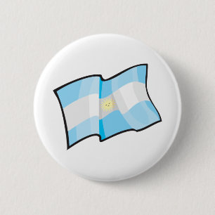 Chapa Redonda De 5 Cm Bandera fresca de la Argentina