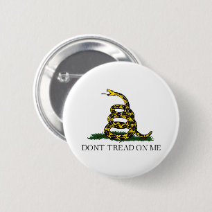 Chapa Redonda De 5 Cm Bandera Gadsden No Pises Libertario Amarillo