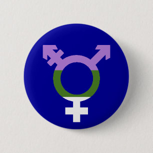 Chapa Redonda De 5 Cm Bandera Genderqueer Símbolo Trans