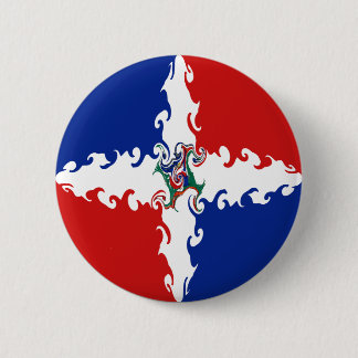 Chapa Redonda De 5 Cm Bandera Gnarly de la República Dominicana