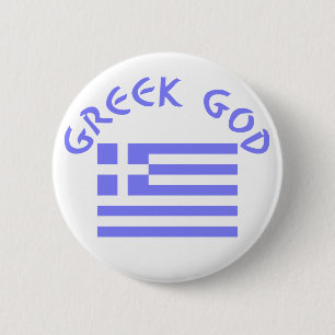Chapa Redonda De 5 Cm Bandera griega Dios griego