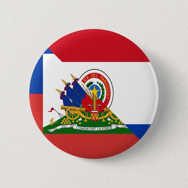 Chapa Redonda De 5 Cm Bandera haitiana paraguaya | Haití Paraguay (Anverso)
