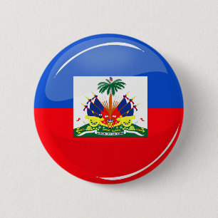 Chapa Redonda De 5 Cm Bandera haitiana redonda brillante