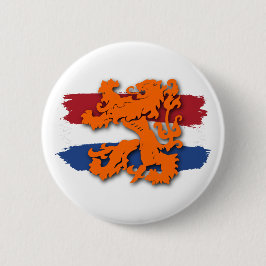 Chapa Redonda De 5 Cm Bandera Holandesa León Naranja Equipo Holanda