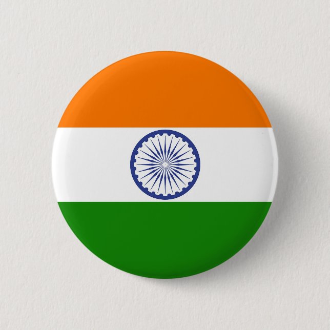 Chapa Redonda De 5 Cm Bandera india (Anverso)