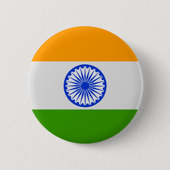 Chapa Redonda De 5 Cm Bandera india (Anverso)